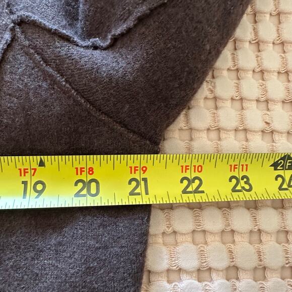 Eileen Fisher Merino Wool Lamb Leather Brown Button Jacket Pockets Size Large - Picture 8 of 9